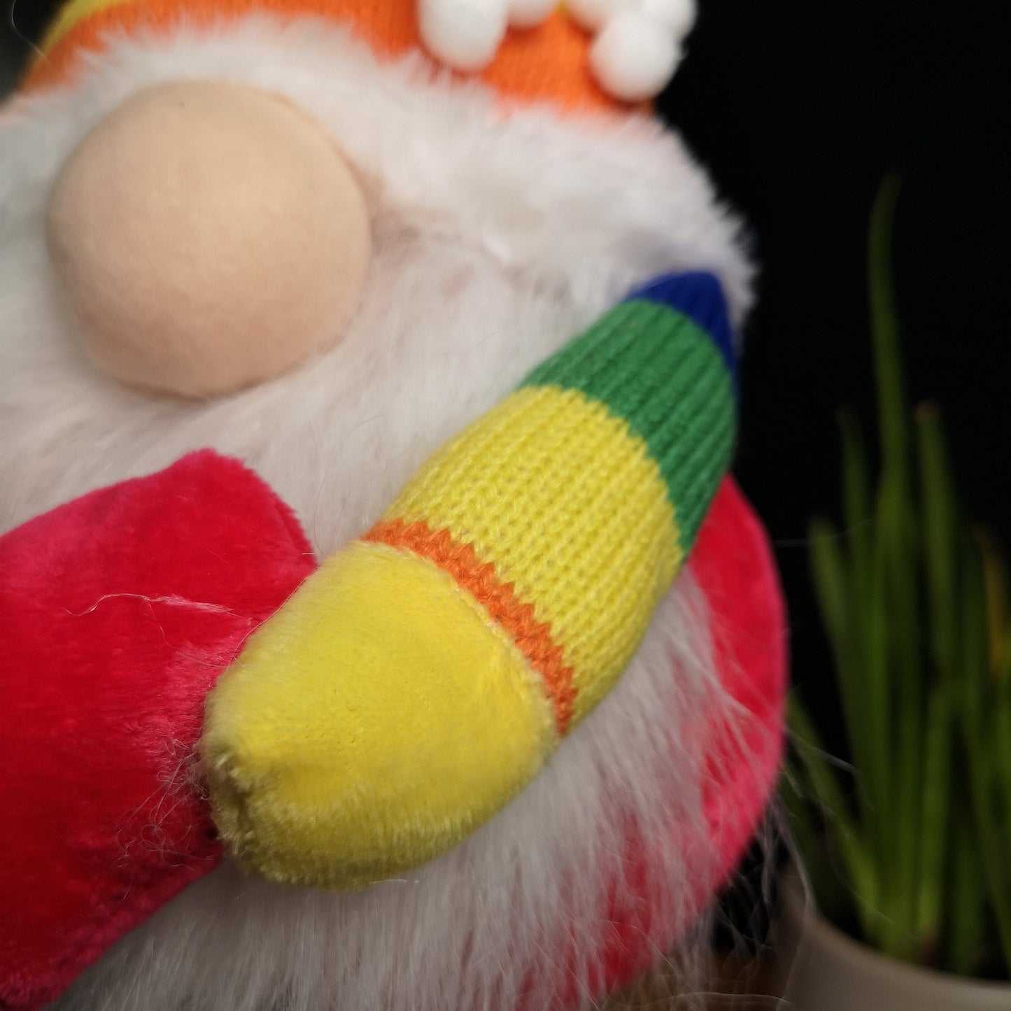 66cm Large Standing Plush Rainbow Christmas Gonk Decoration