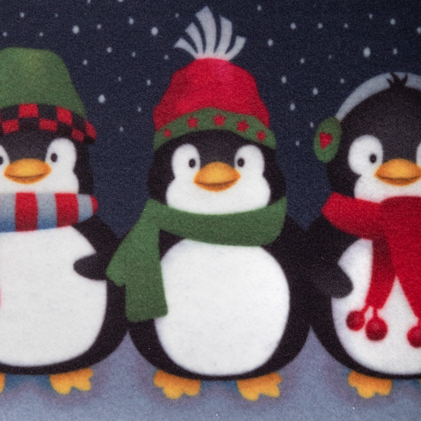 60cm x 40cm Frosty Penguins Fabric Christmas Doormat