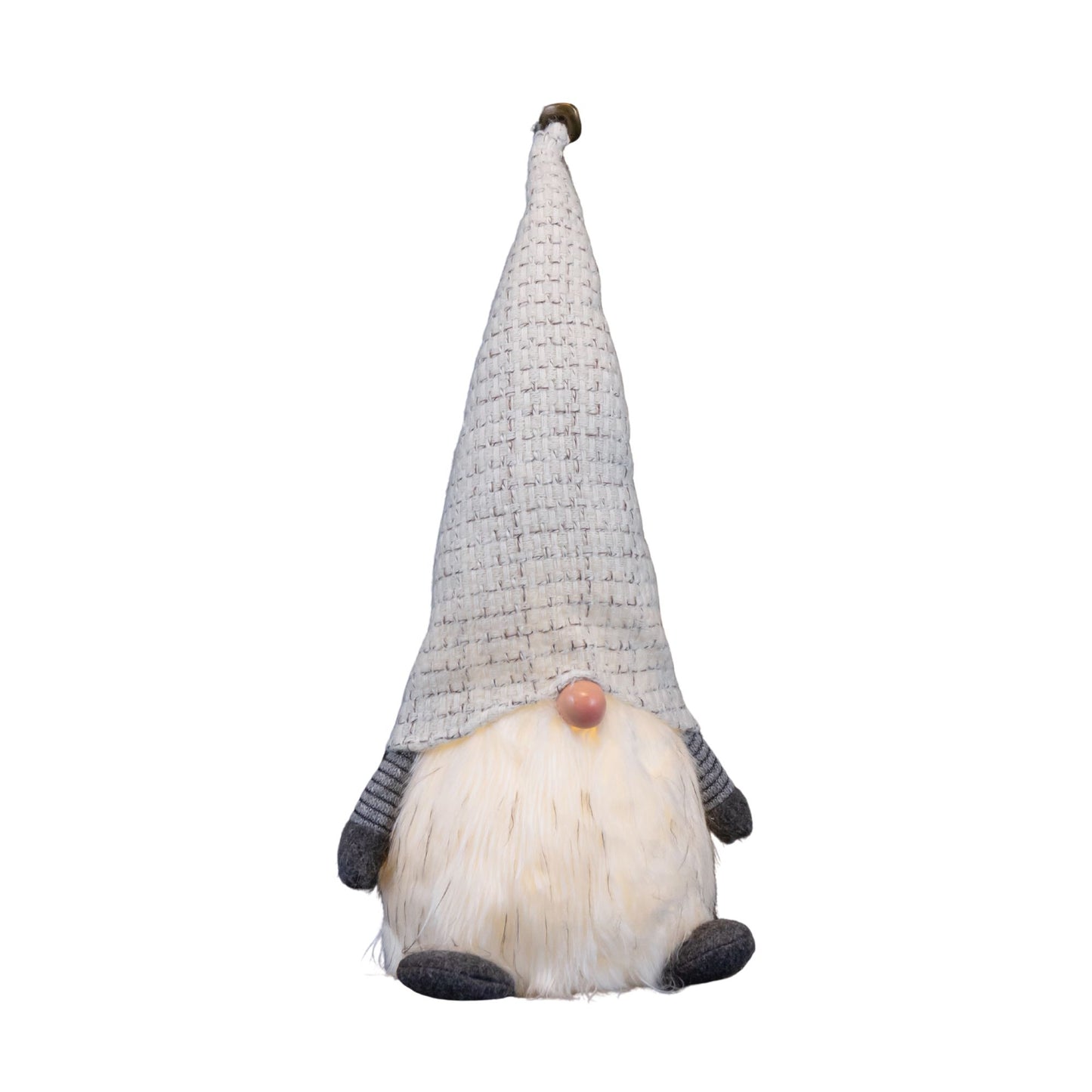 50cm Battery Operated Christmas Sitting Gonk Decoration in Light Grey