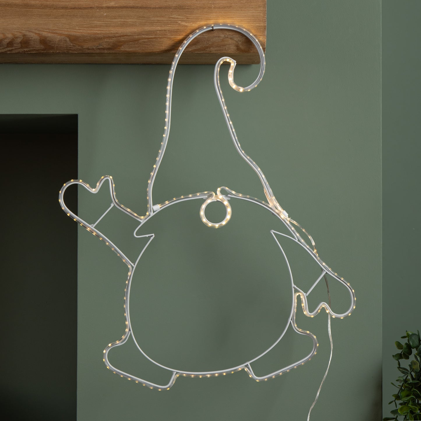 46cm Light up Hanging Christmas Gonk Silhouette with 205 Warm White LEDs