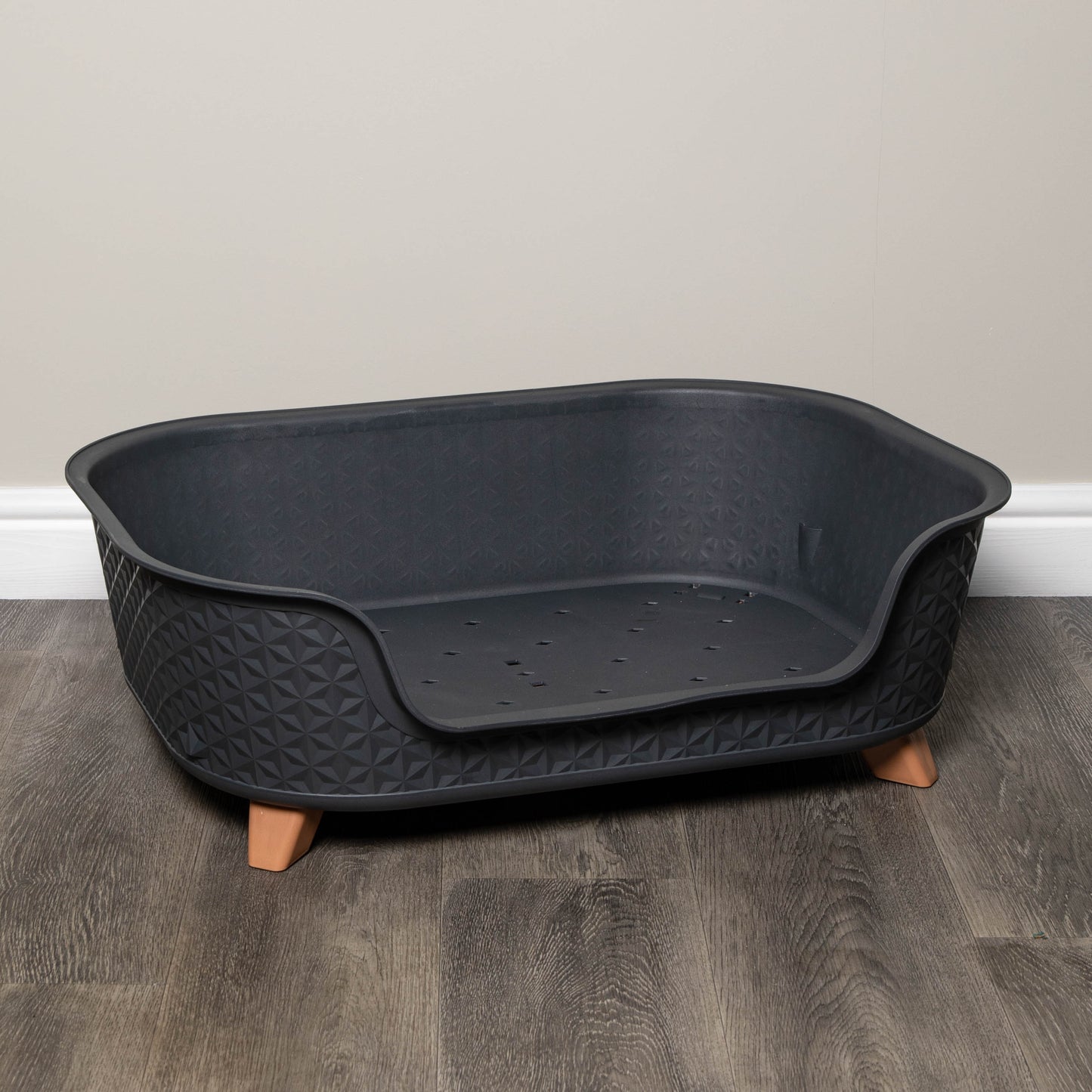 77cm x 58cm Grey Plastic Raised Pet Basket with Legs
