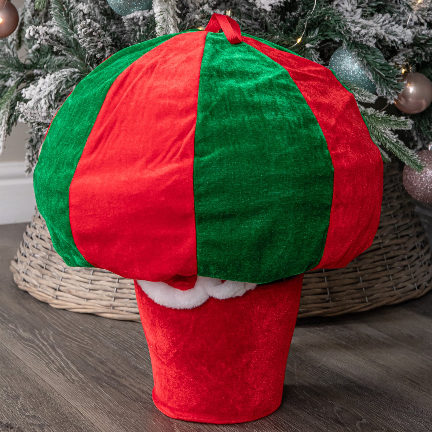1m Large Red and Green Santa's Hot Air Balloon Hanging Christmas Decoration