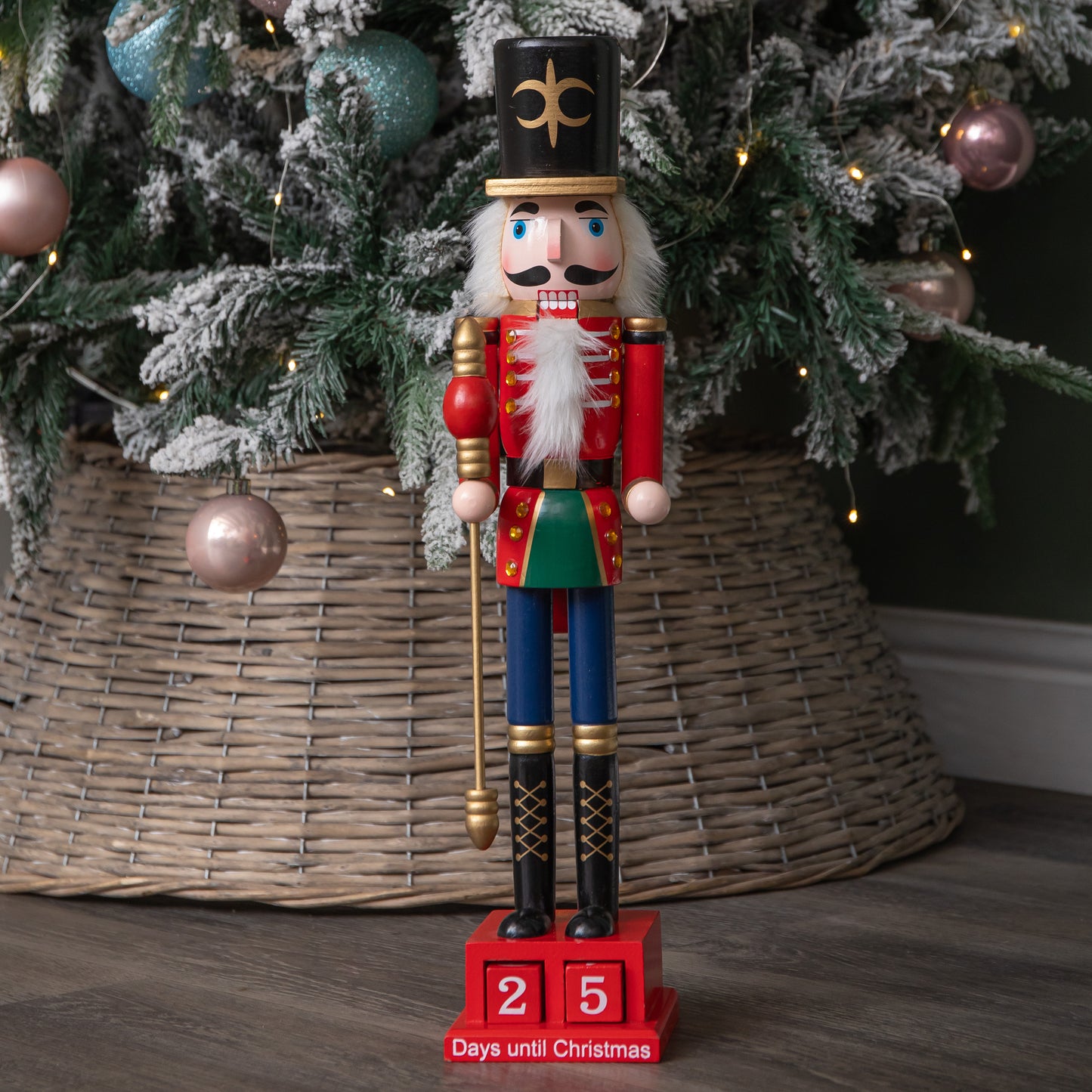 50cm Wooden Nutcracker Soldier Christmas Countdown Decoration