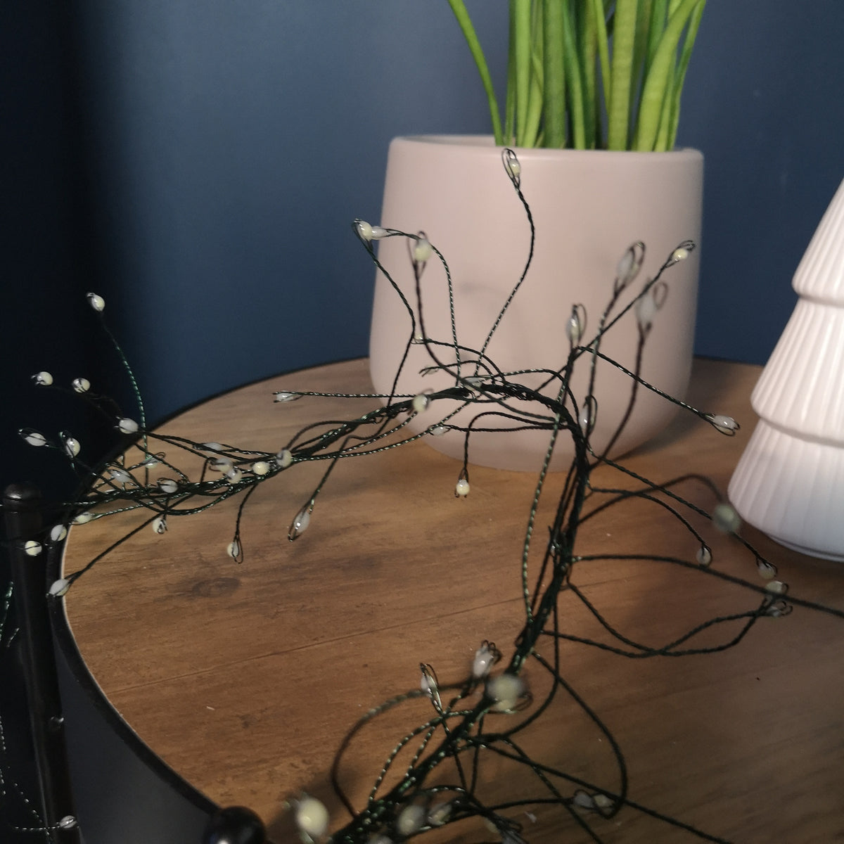 5.4m White LEDs Green Garland Wire Light Christmas Decoration with Timer