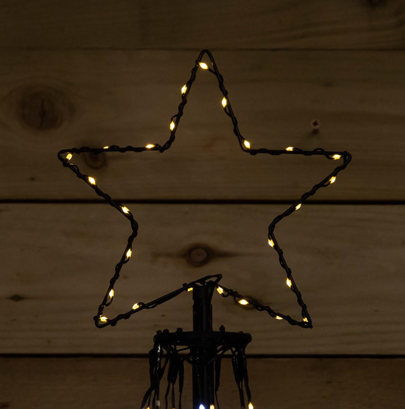 Factory Seconds: 1.4m Light up Christmas Pyramid Cone Tree with 308 White & Warm White LEDs