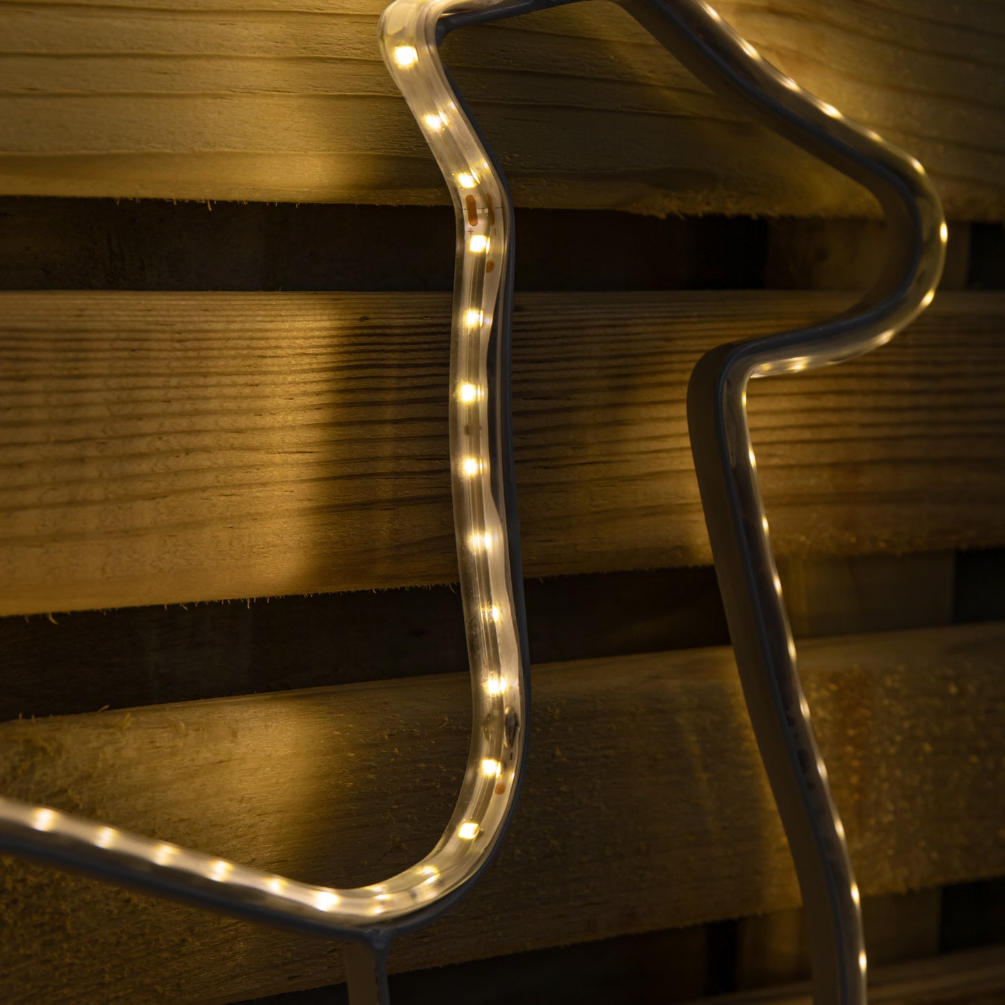 42cm Light up Hanging Christmas Reindeer and Sleigh Silhouette with Warm White LEDs