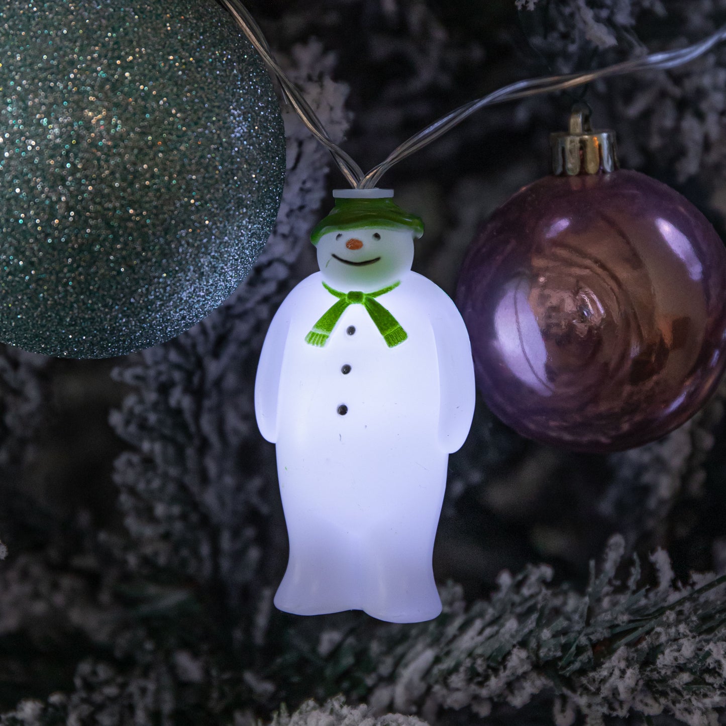 1.8m Battery Powered The Snowman Christmas String Lights with 10 Ice White LEDs
