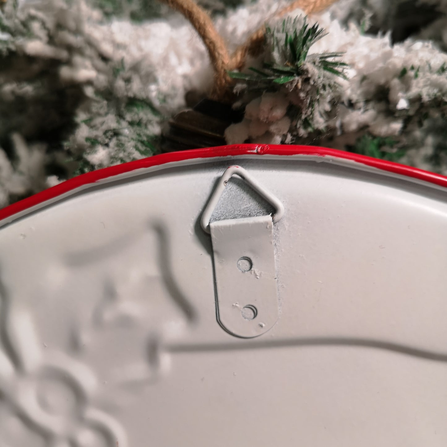 68cm Indoor Outdoor Red Metal Santa's Rules Sign Hanging Christmas Decoration