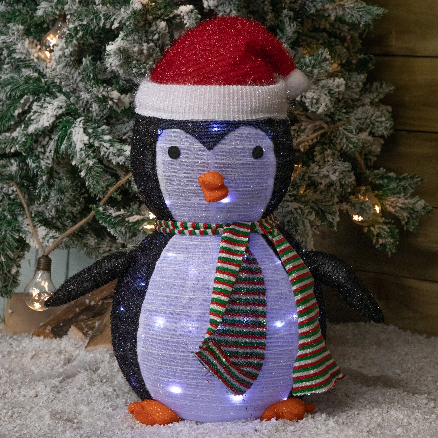 72cm Battery Operated Light up Pop up Christmas Penguin with Cool White LEDs