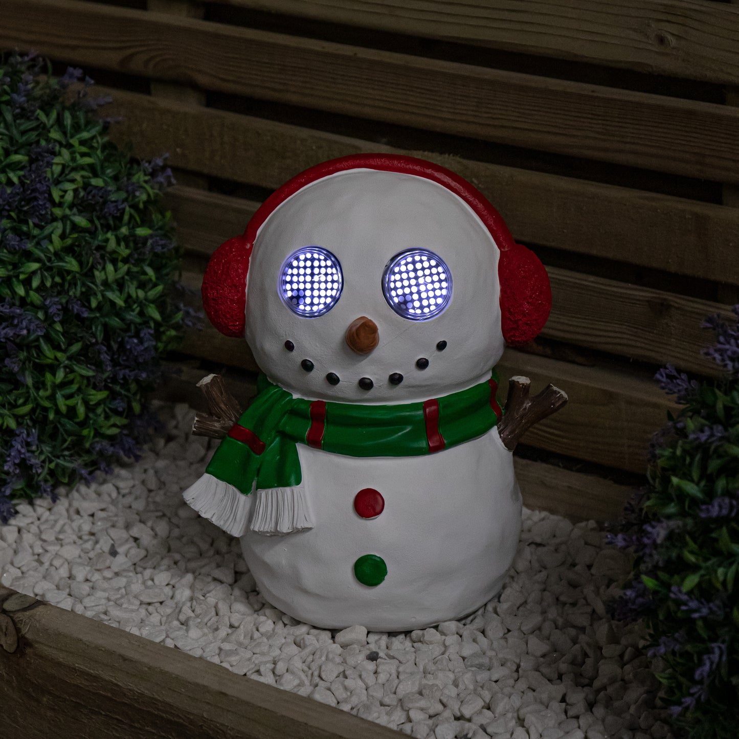 25cm Battery Operated Outdoor Blinkin' Frosty Snowman Christmas with White LEDs & Timer Function