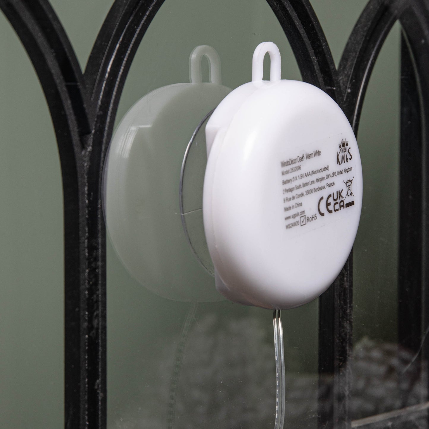 21cm Battery Operated Light up Christmas Bell Window Decoration with Warm White LEDs