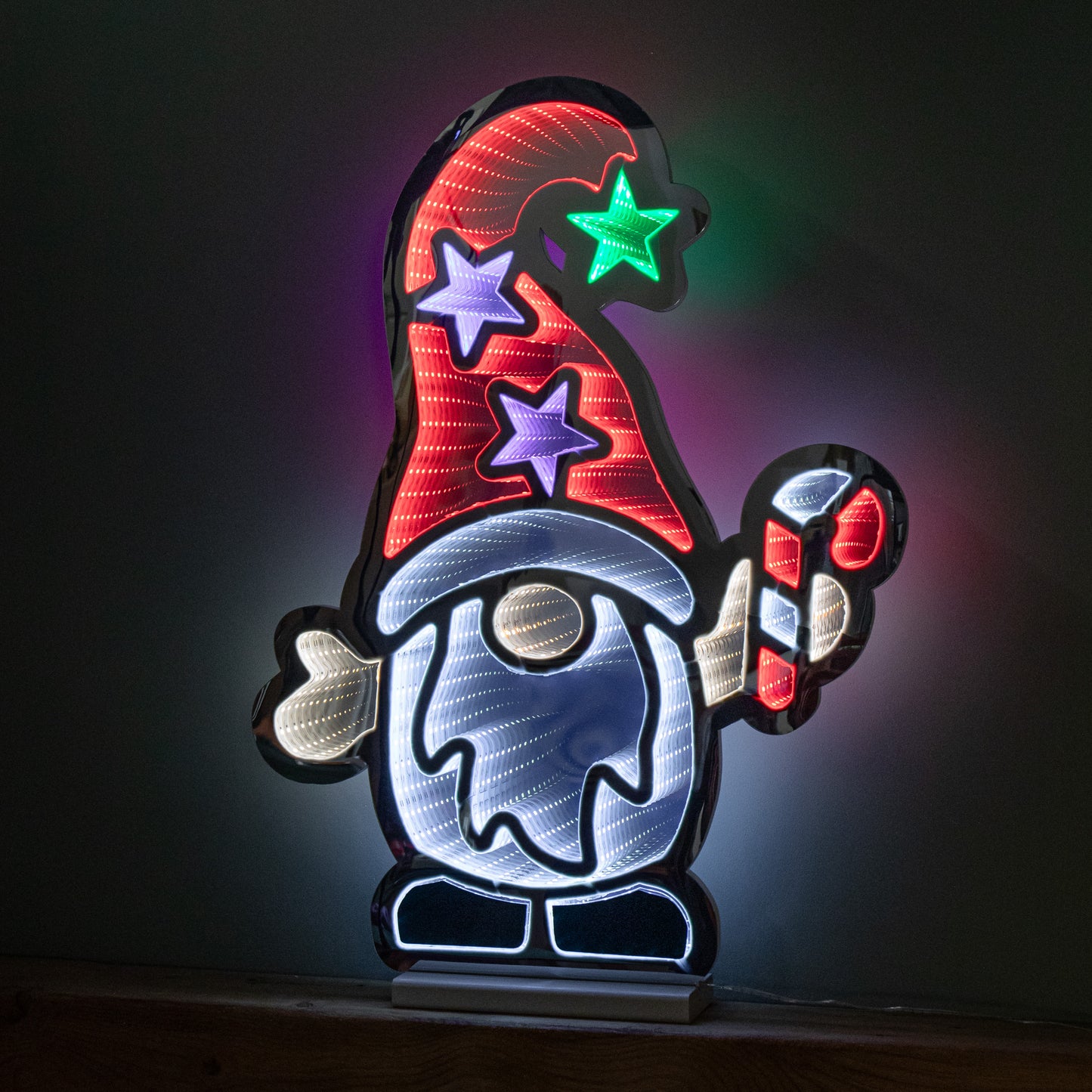 60cm Light up Christmas Gonk with Candy Cane Infinity Decoration with LEDs