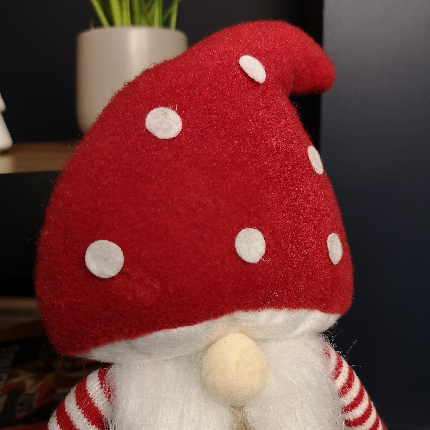 51cm Female Christmas Standing Gonk Decoration with Mushroom Hat