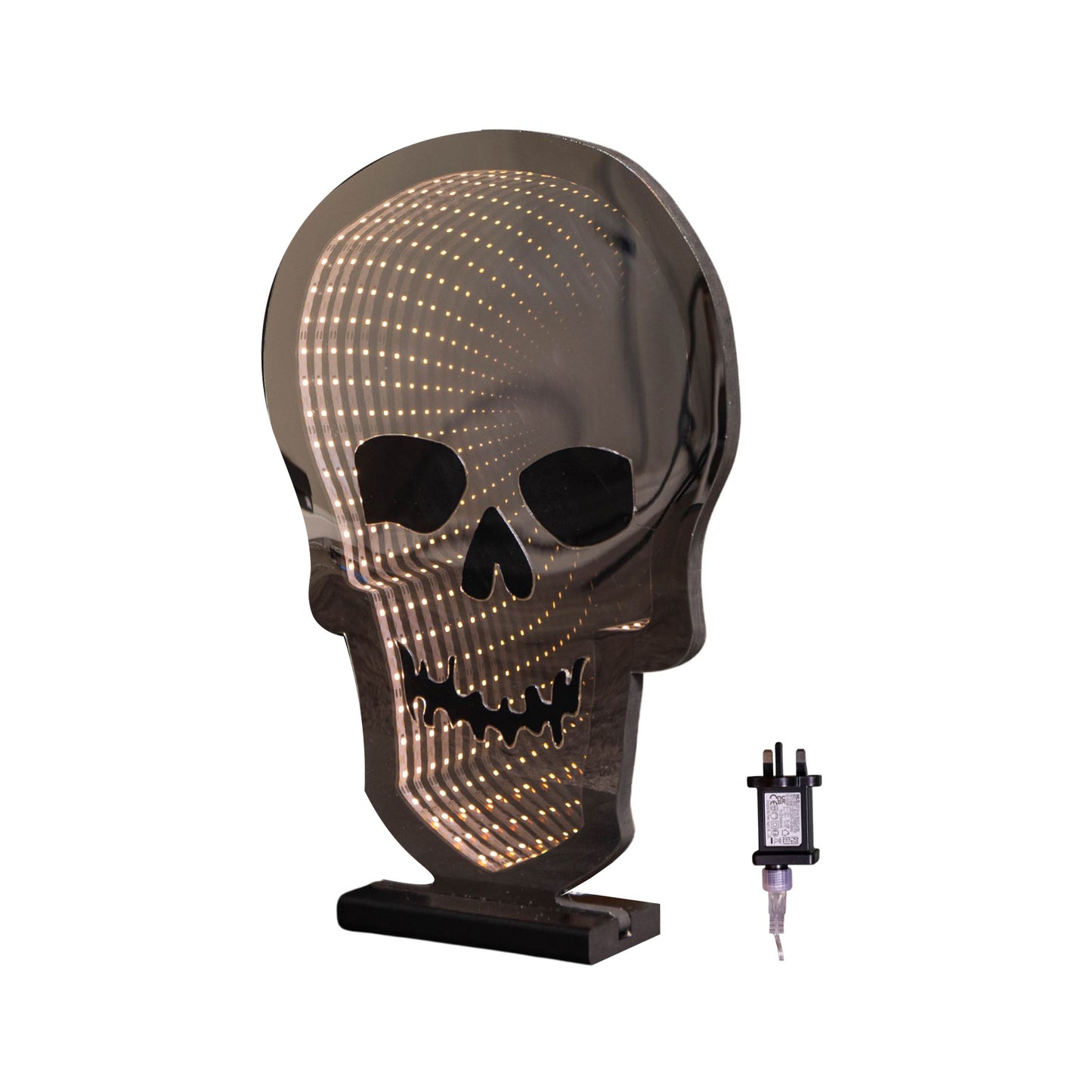 40cm Light up Halloween Skull Infinity Decoration with Warm White LEDs