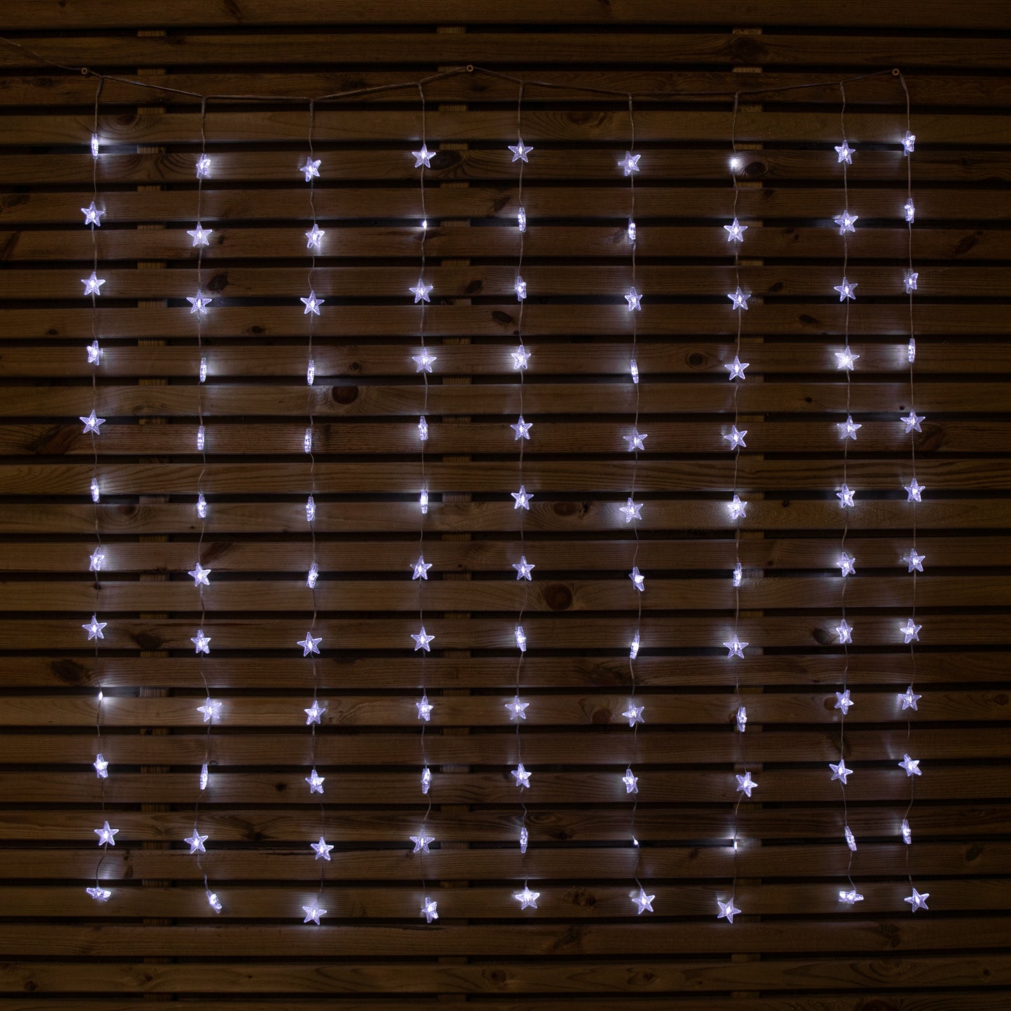 1.2 x 1.2m Light up Christmas Star Curtain Lights with 108 White LEDs