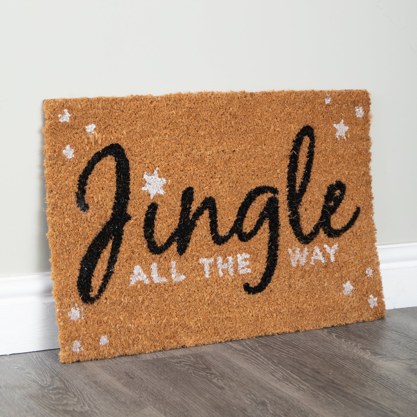 60cm x 40cm Jingle All The Way Coir Doormat with PVC Backing