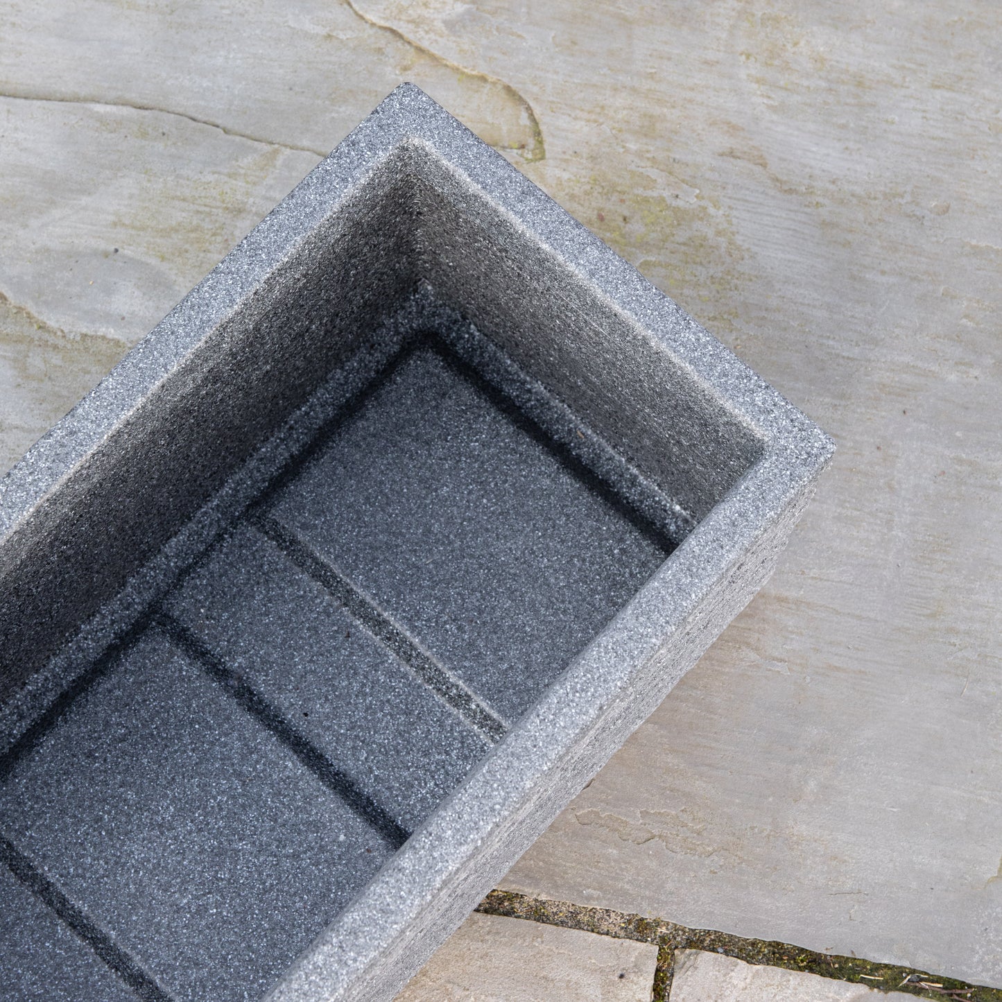 25cm Plastic Ash Grey Slate Effect Garden Patio Trough