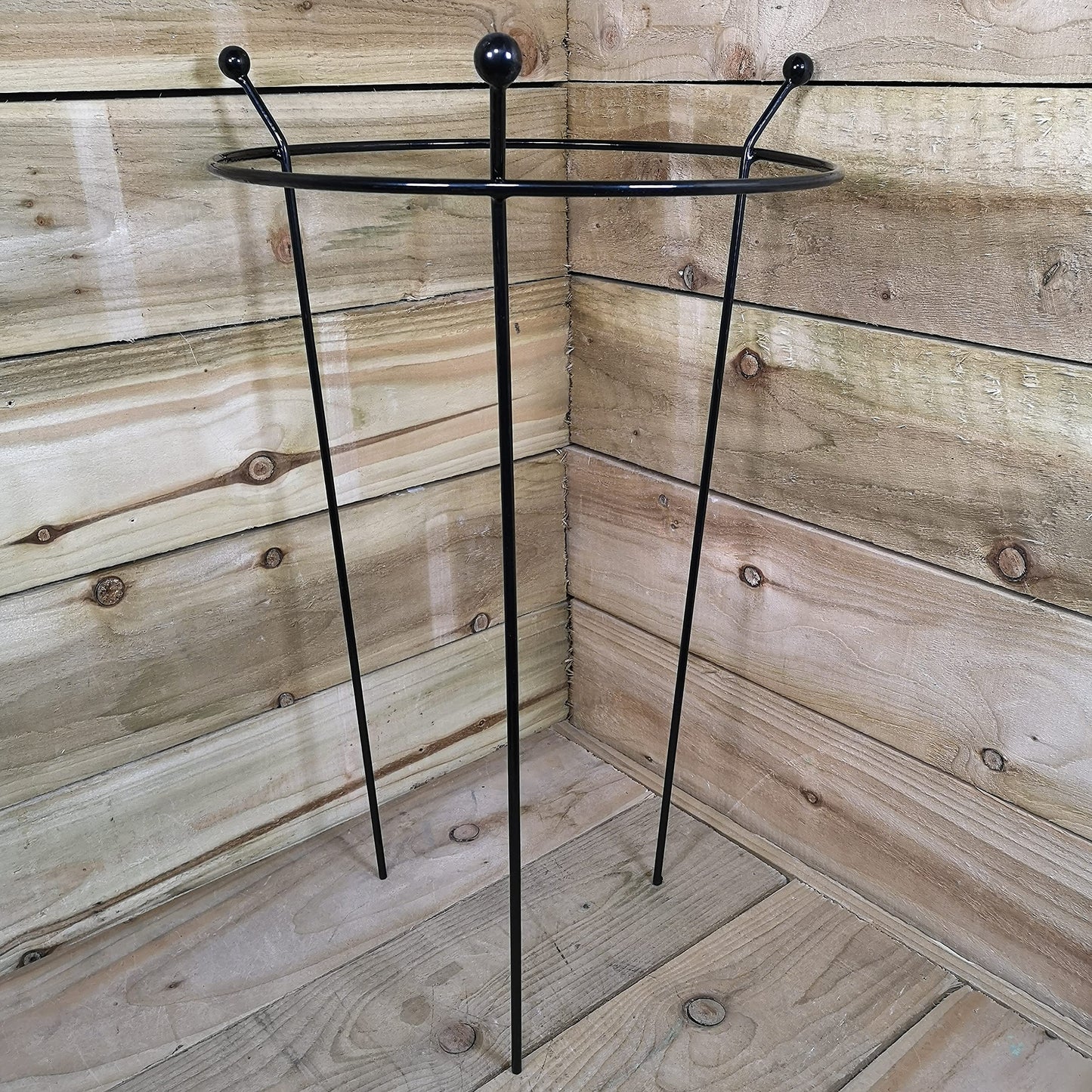 6 Pack of Small 60cm x 35cm Heavy Duty Black Steel Herbaceous Garden Plant Support Ring