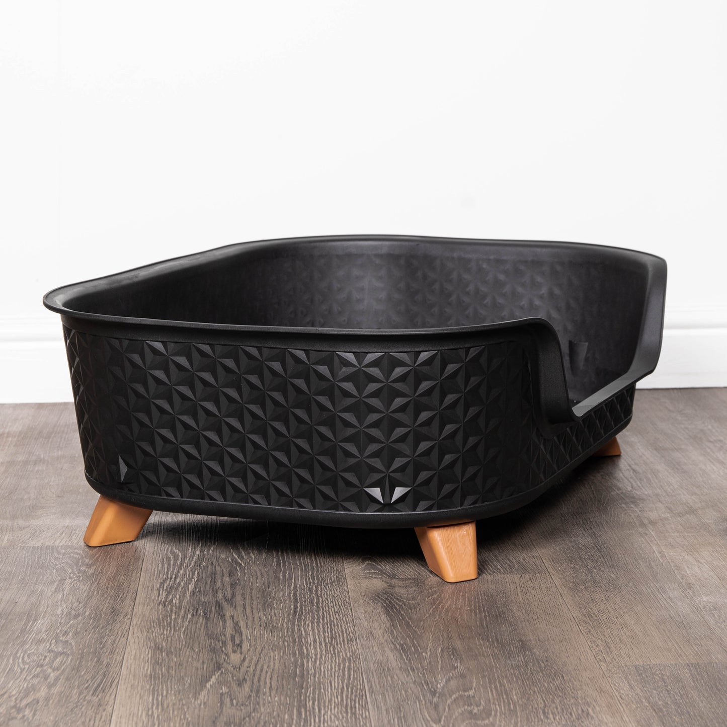 77cm x 58cm Black Plastic Raised Pet Basket with Legs