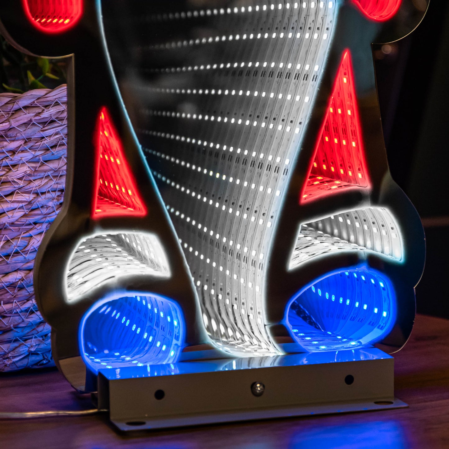 40cm Infinity Christmas Santa with Metal Base and Multi-Coloured LEDs