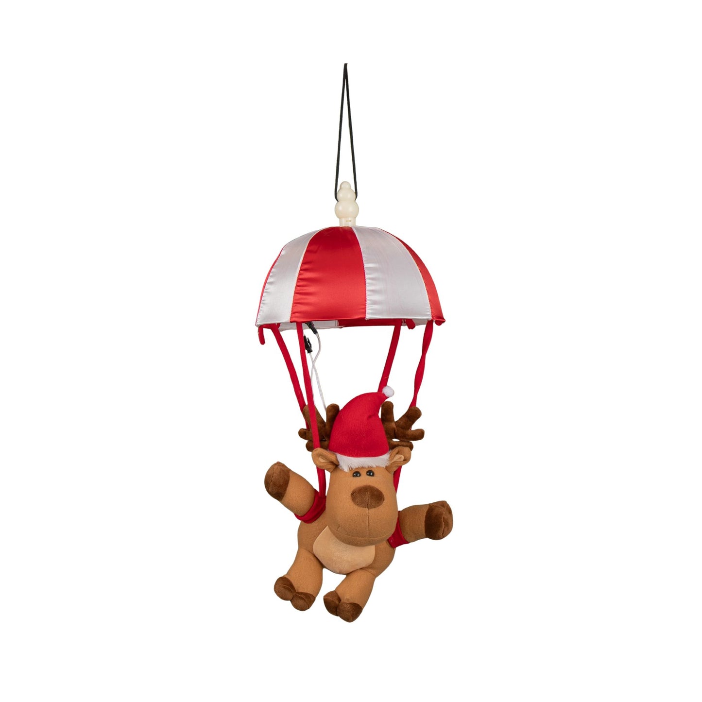 45cm Battery Operated Musical Parachuting Reindeer with Leg Kicking Motion