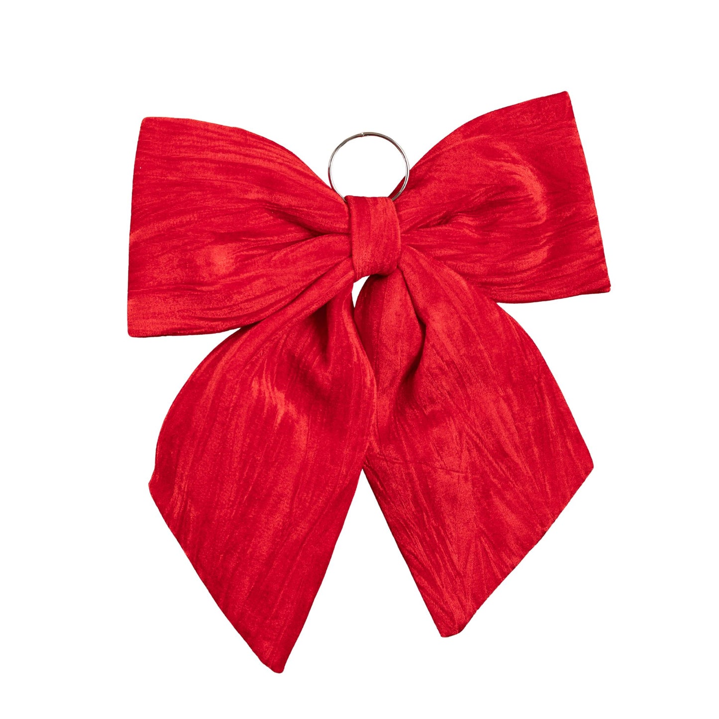 44cm Red Luxurious Velvet Hanging Christmas Bow Decoration
