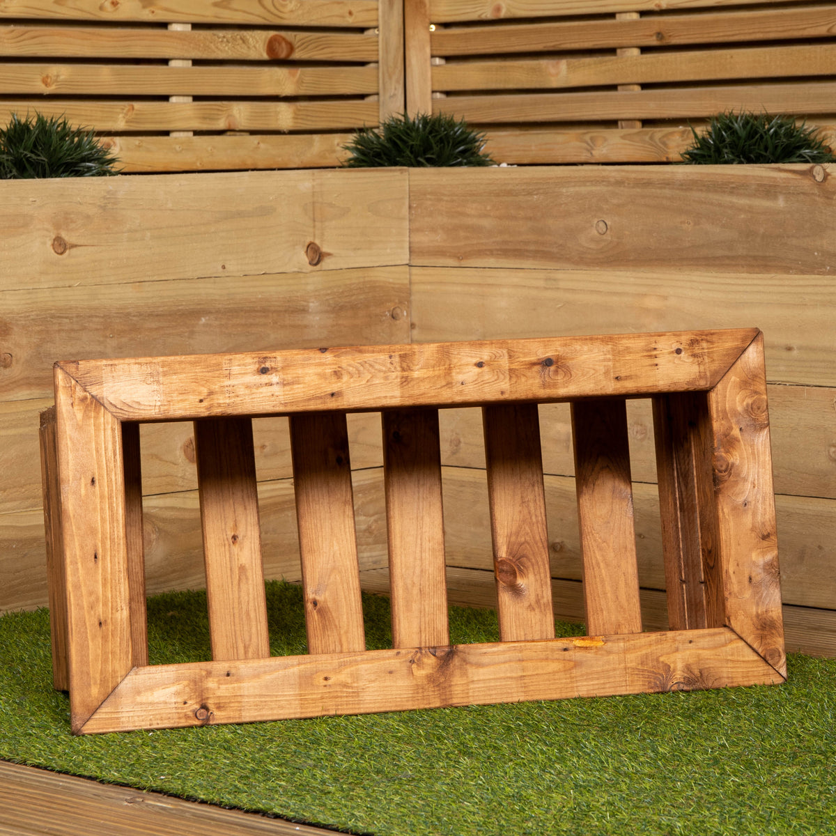 Hand Made 82cm x 40cm Rustic Wooden Medium Garden Trough / Flower Bed Planter
