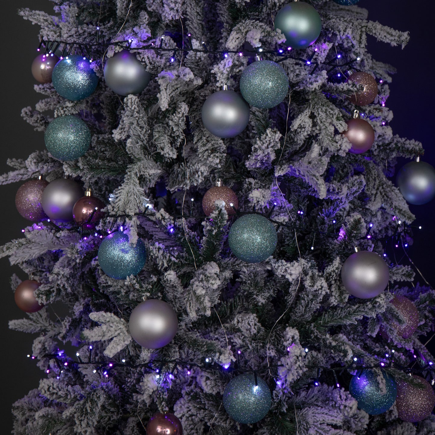 18.7m 750 LED TreeBrights Christmas String Lights with Timer in Blue, White & Purple