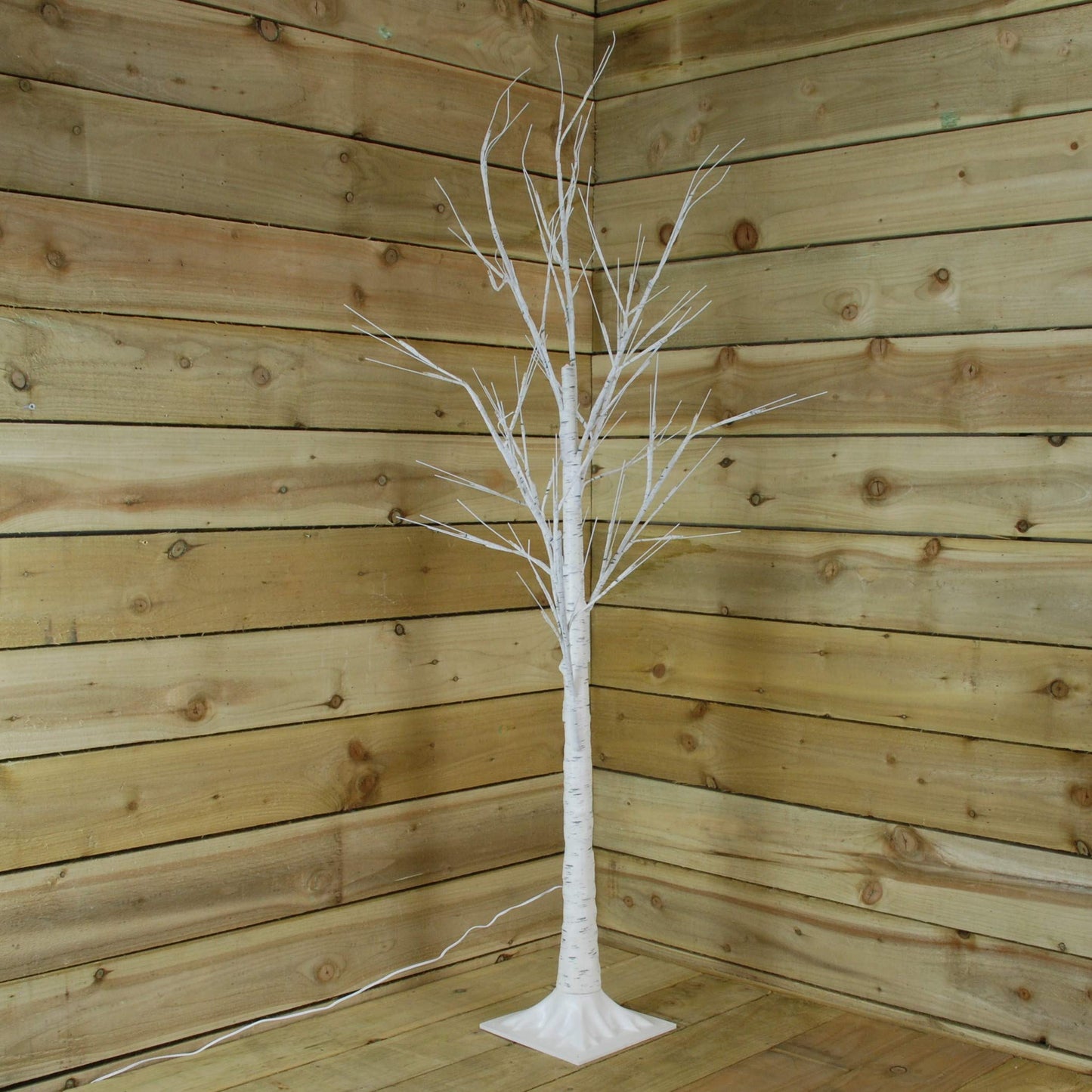 Factory Seconds: 1.5m (5ft) Indoor Outdoor Christmas Lit Birch Tree with 64 Warm White LEDs