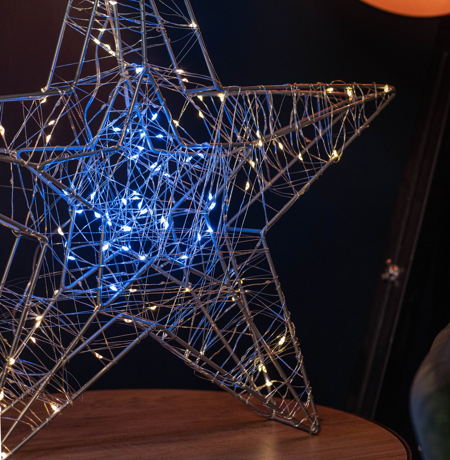 55cm Light up Double Star Silhouette Christmas Decoration with 240 Cool & Warm White LEDs