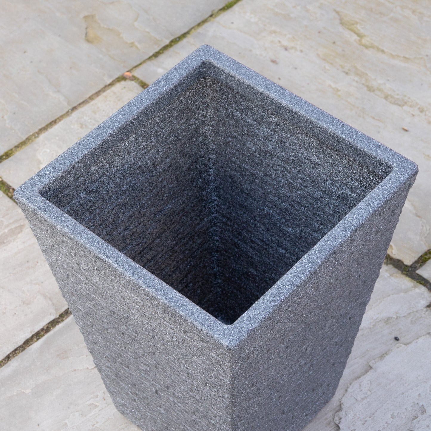 45cm Tall Plastic Ash Grey Slate Effect Garden Patio Trough