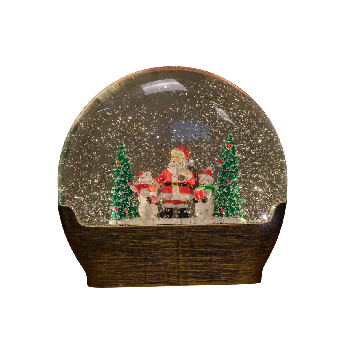 19cm Battery Operated Light up Christmas Water Dome with Santa & Snowman Scene