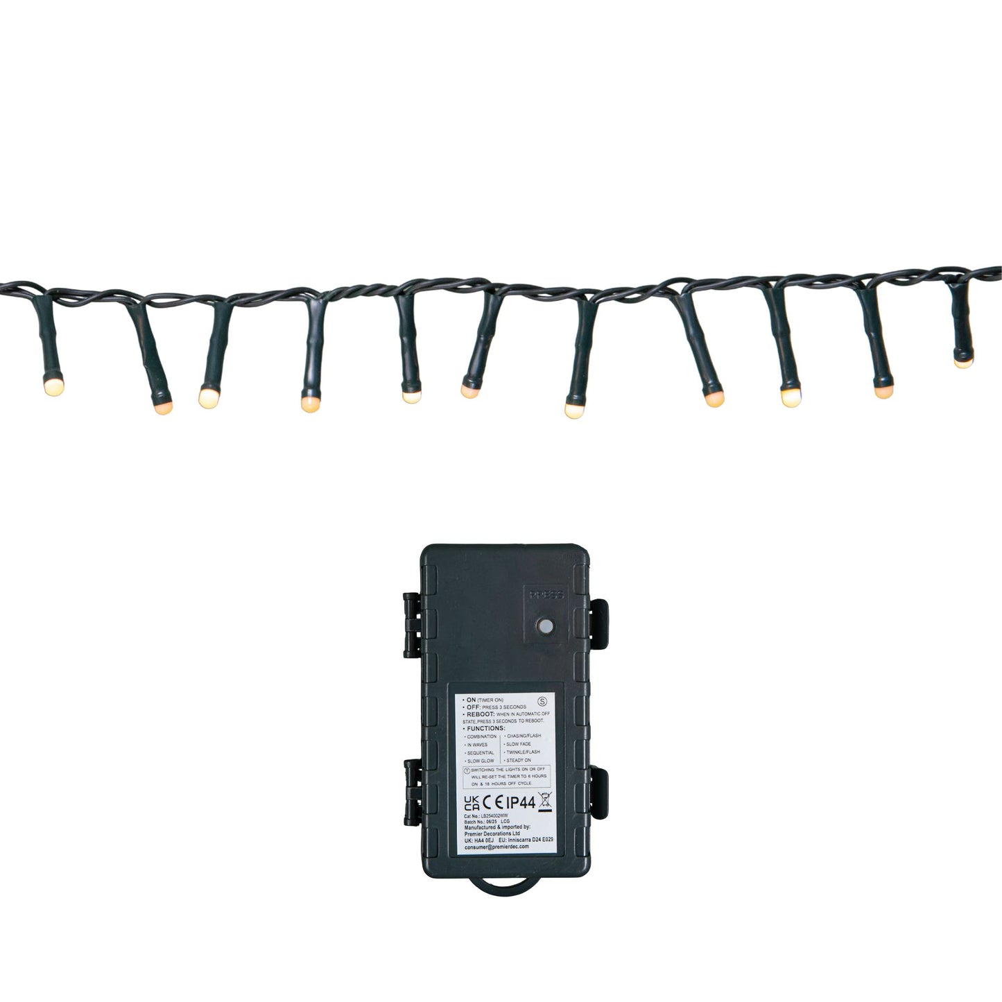 9m 360 LED Battery Operated Christmas BerryBrights String Lights in Warm White