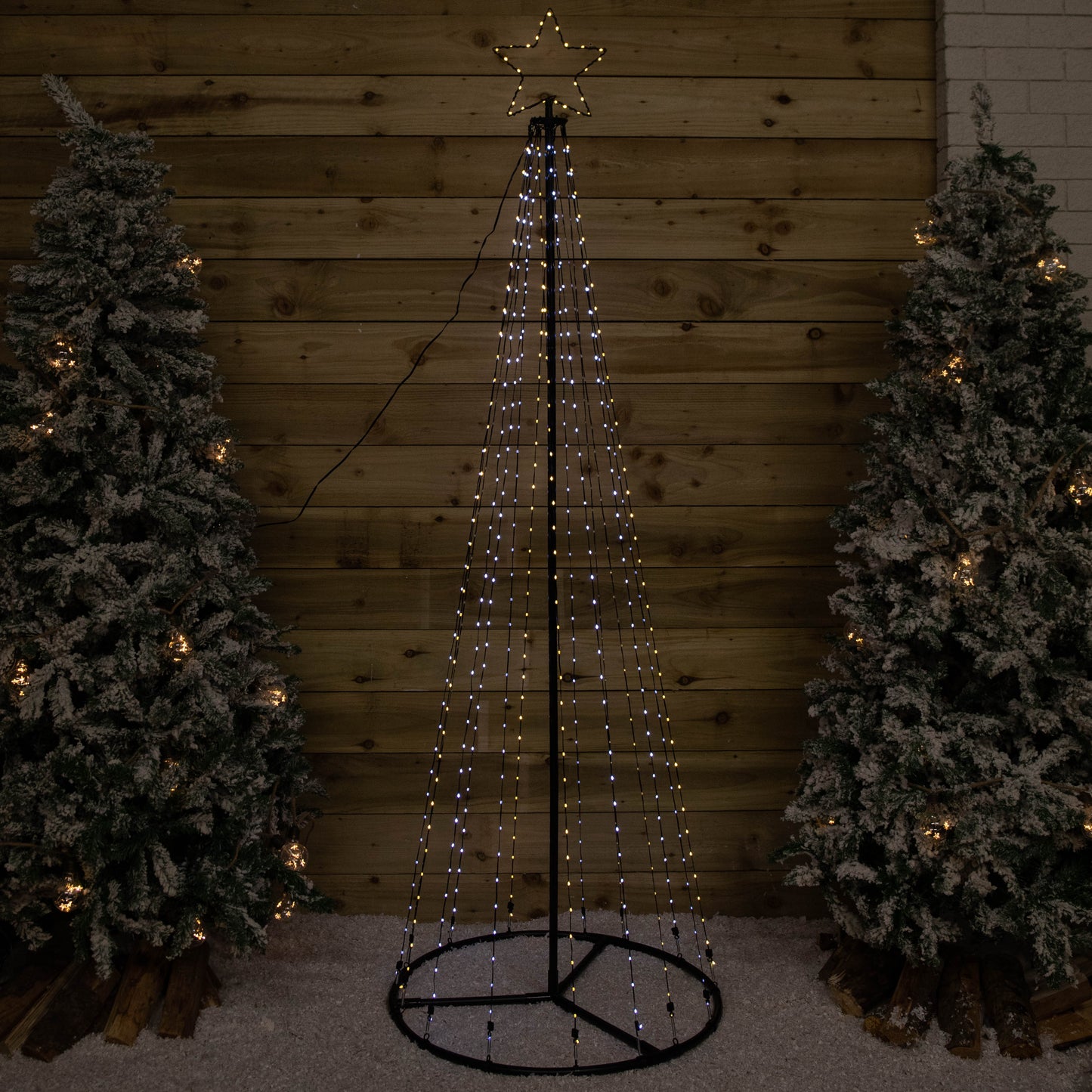 2.5m Light up Christmas Pyramid Cone Tree with 835 Multi-Action White & Warm White LEDs