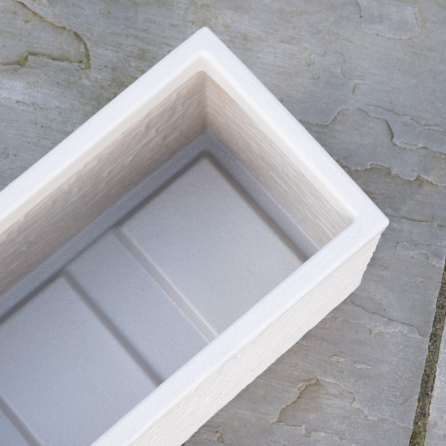 25cm Plastic Slate Effect Garden Patio Trough in Stone