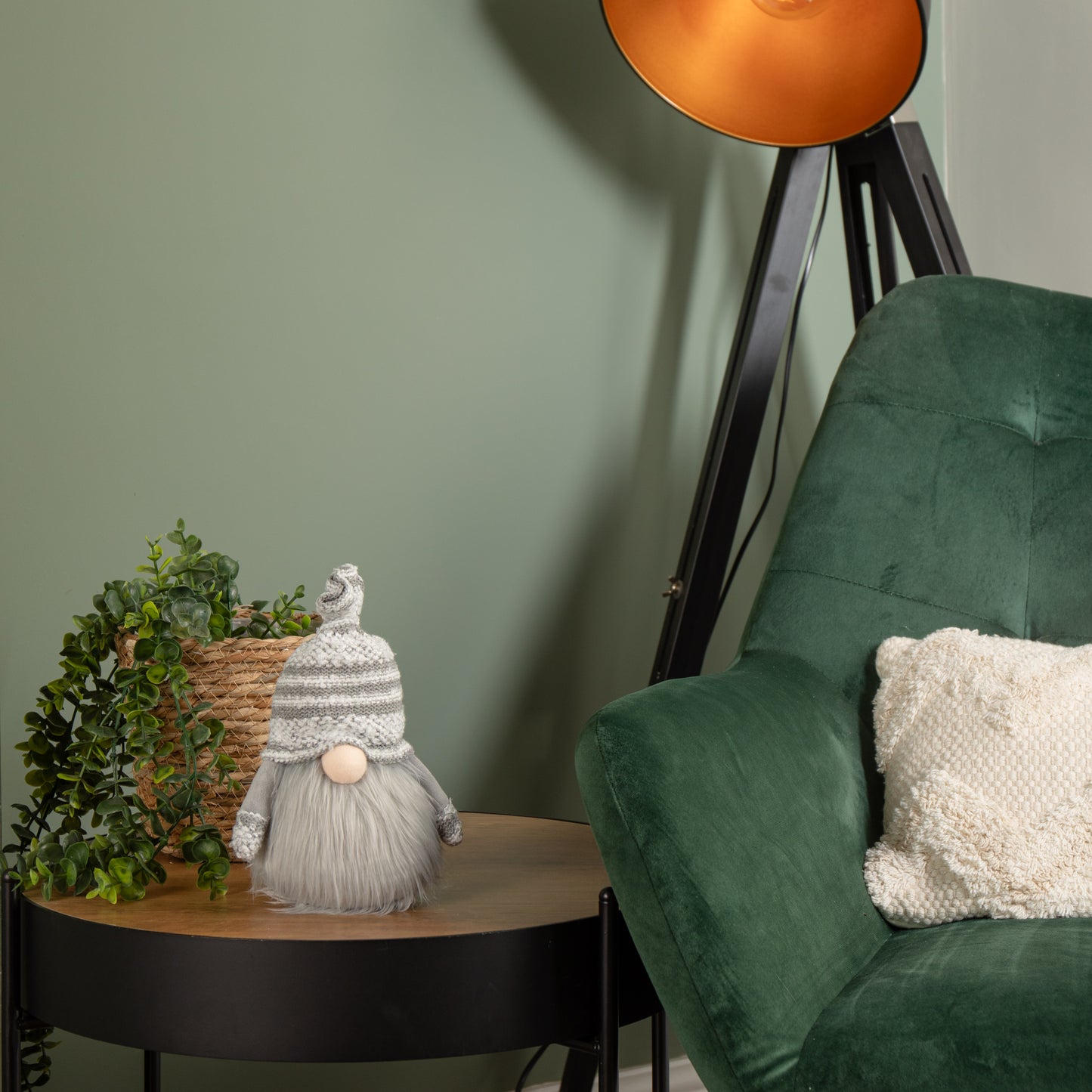 22cm Grey Plush Indoor Christmas Gonk Decoration