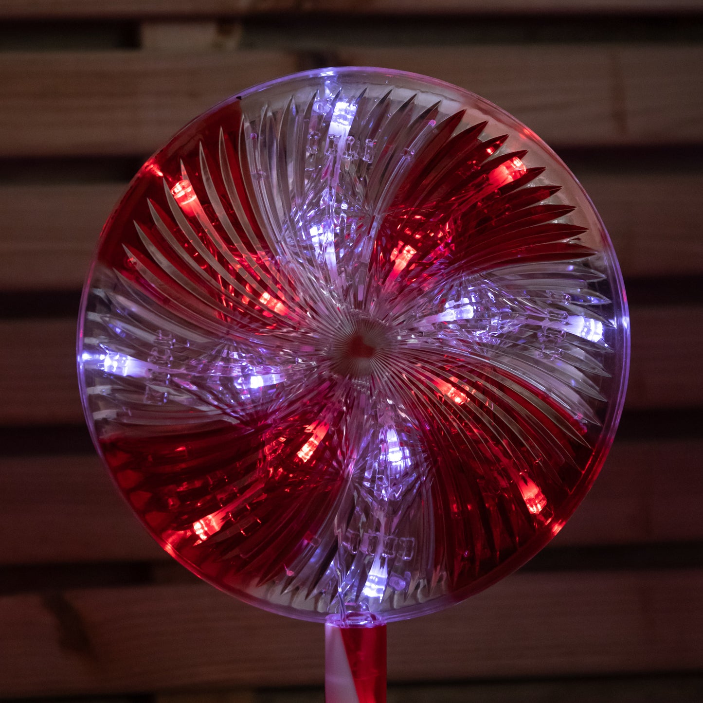 70cm Battery Powered Light up Candy Swirl Pathlights with Red and White LEDs