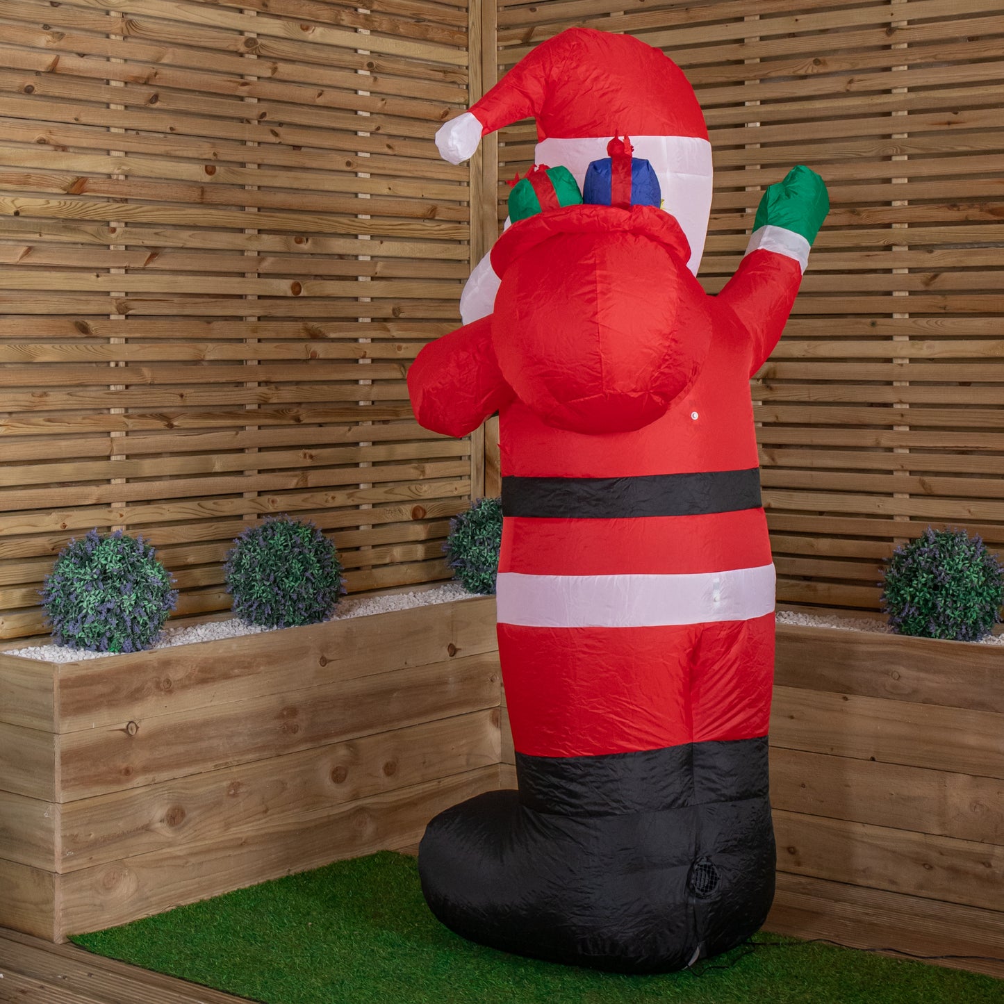 6ft (190cm) LED Christmas Inflatables Outdoor Santa Claus With Gifts Decorations