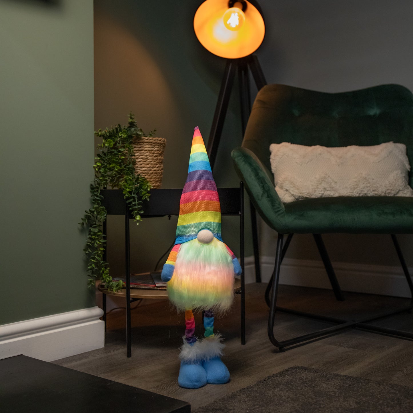 60cm Premier Battery Operated Lit Standing Christmas Rainbow Gonk