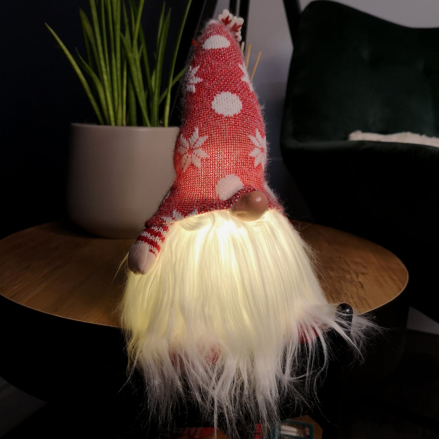 56cm Battery Operated Light Up Christmas Standing Gonk Decoration in Red