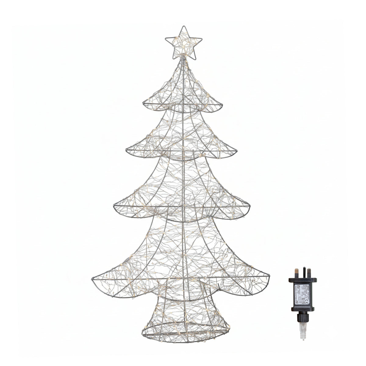 90cm Light Up Tree Christmas Decoration with 300 Warm White LEDs