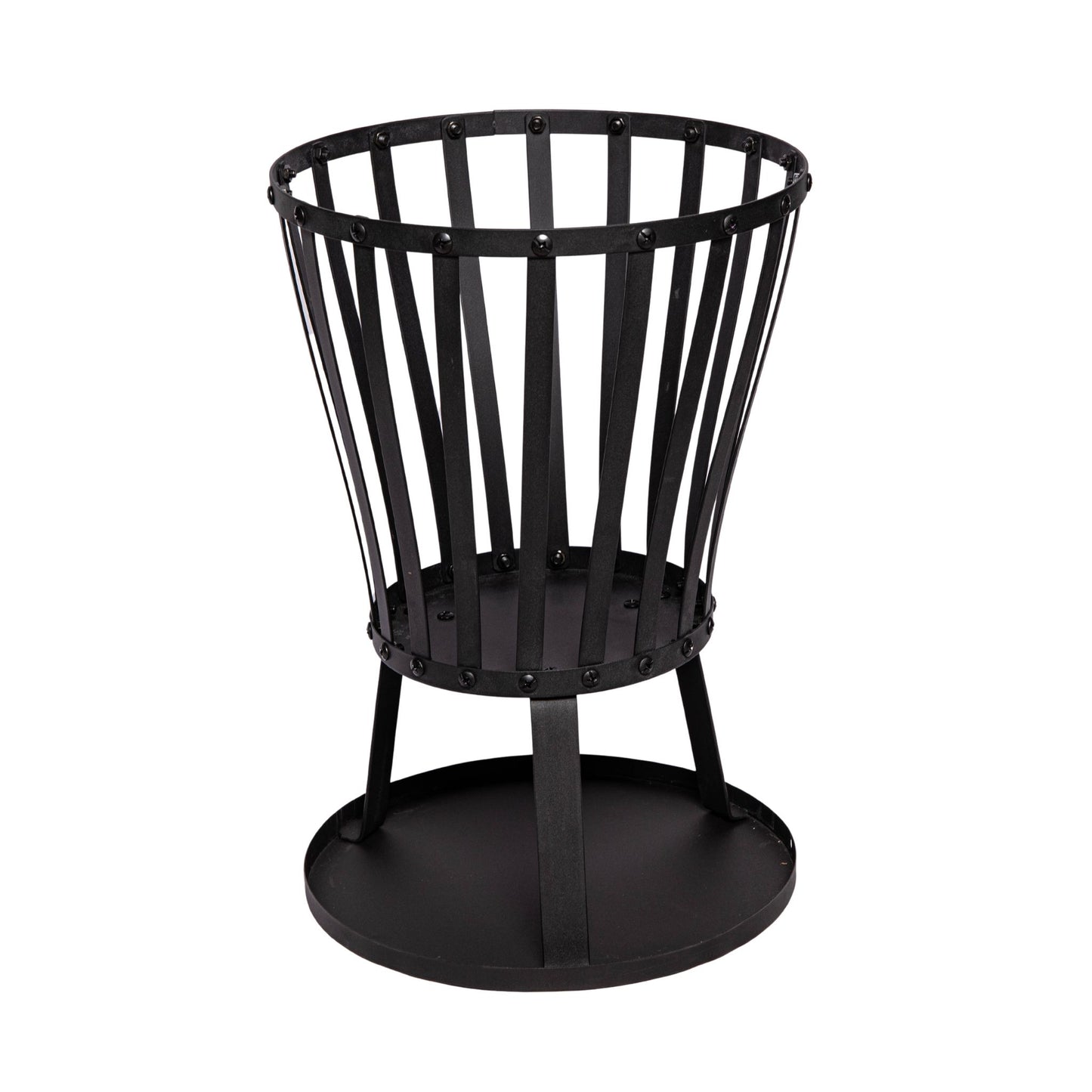 35cm Outdoor Black Steel Garden Log Burner Fire Basket