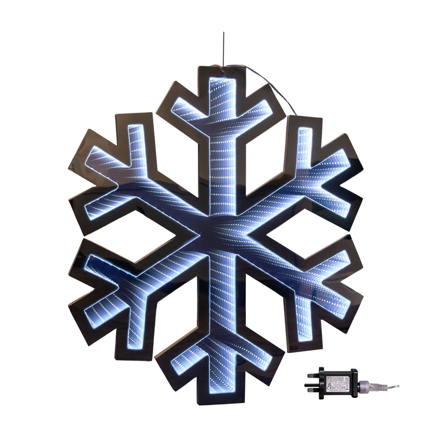60cm LED Infinity Light Hanging Snowflake