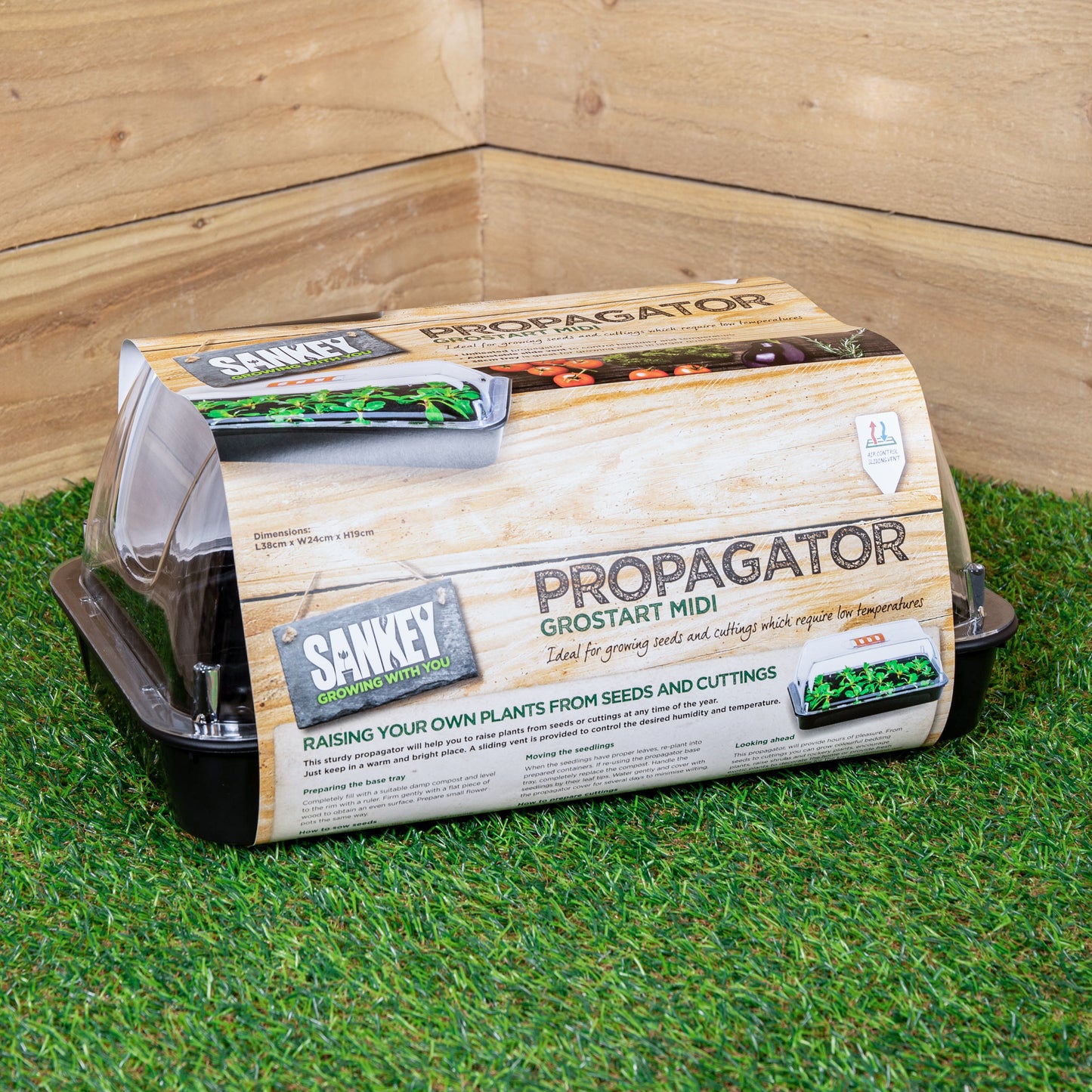 38cm Unheated Grostart Midi Propagator Seed Starter Tray