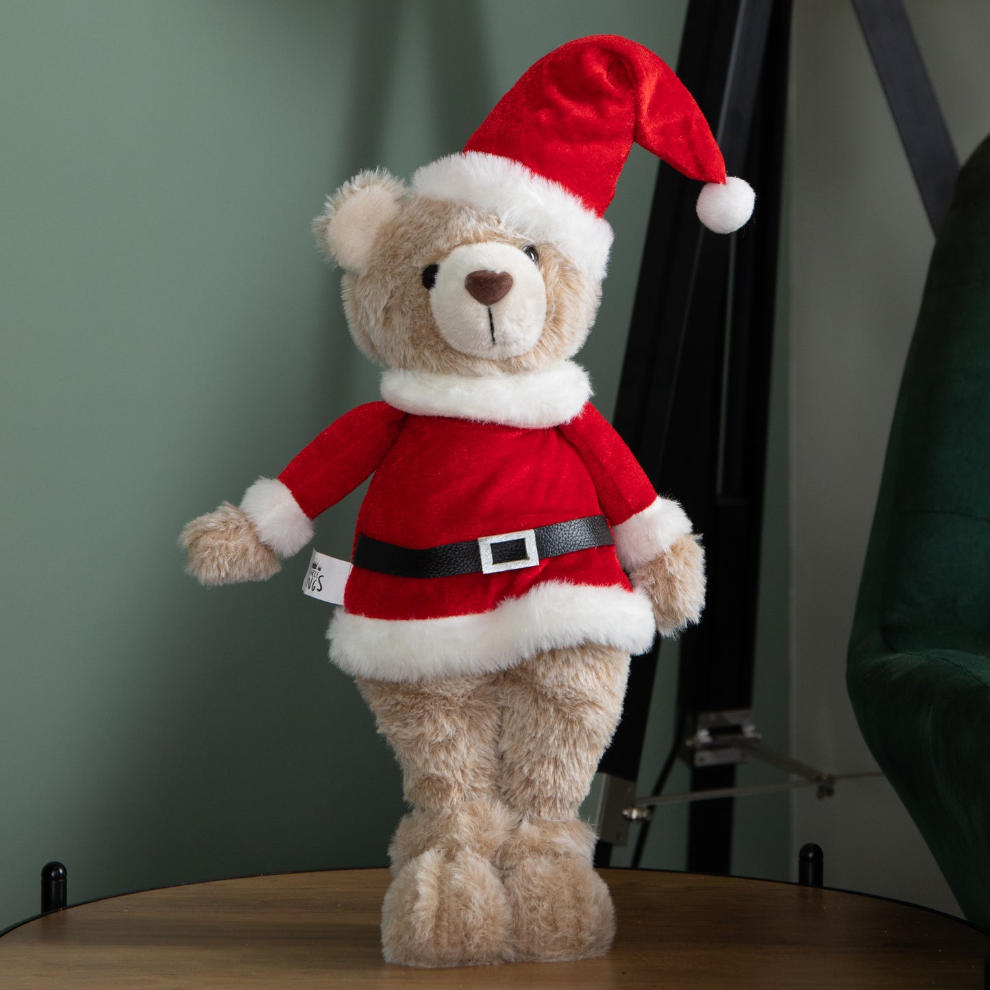 35cm Plush Standing Teddy Santa Christmas Decoration