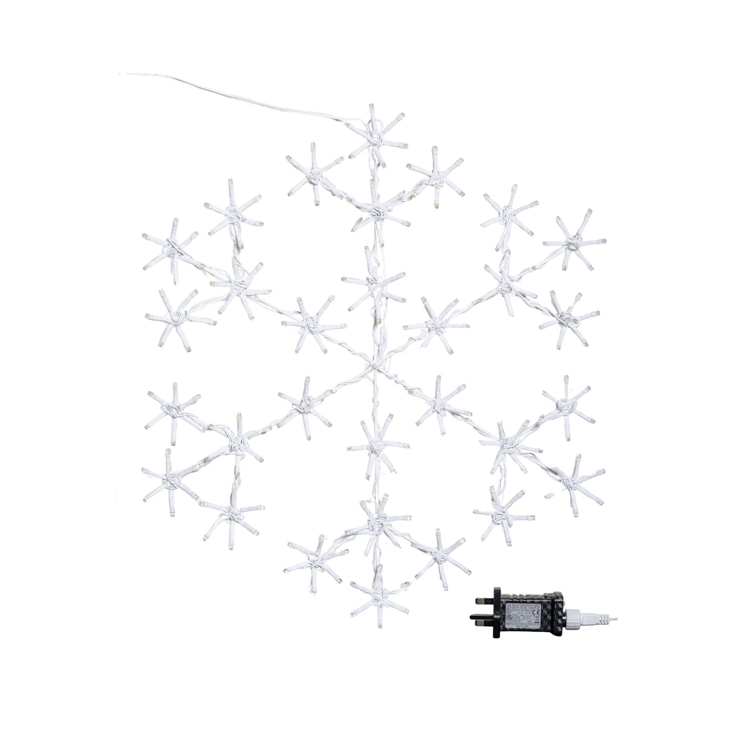50cm Light up Hanging Christmas Snowflake with 180 Multi-Action Warm White LEDs