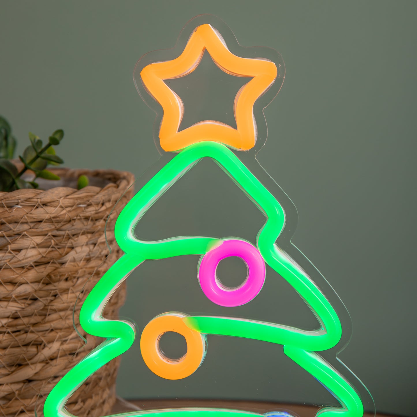 25cm Light up Christmas Tree Table Top Neon Sign