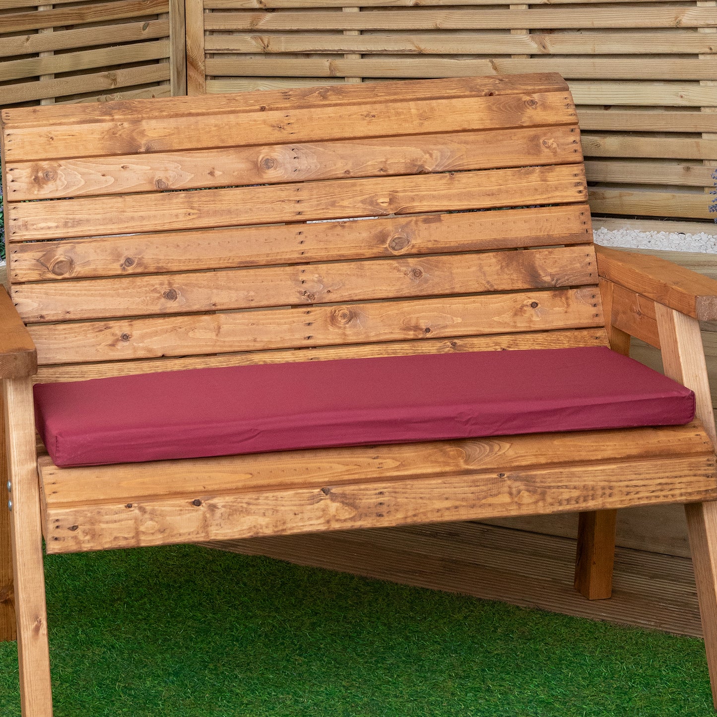 99 x 41cm Cushion Base for 2 Seater Wooden Garden Bench in Burgundy