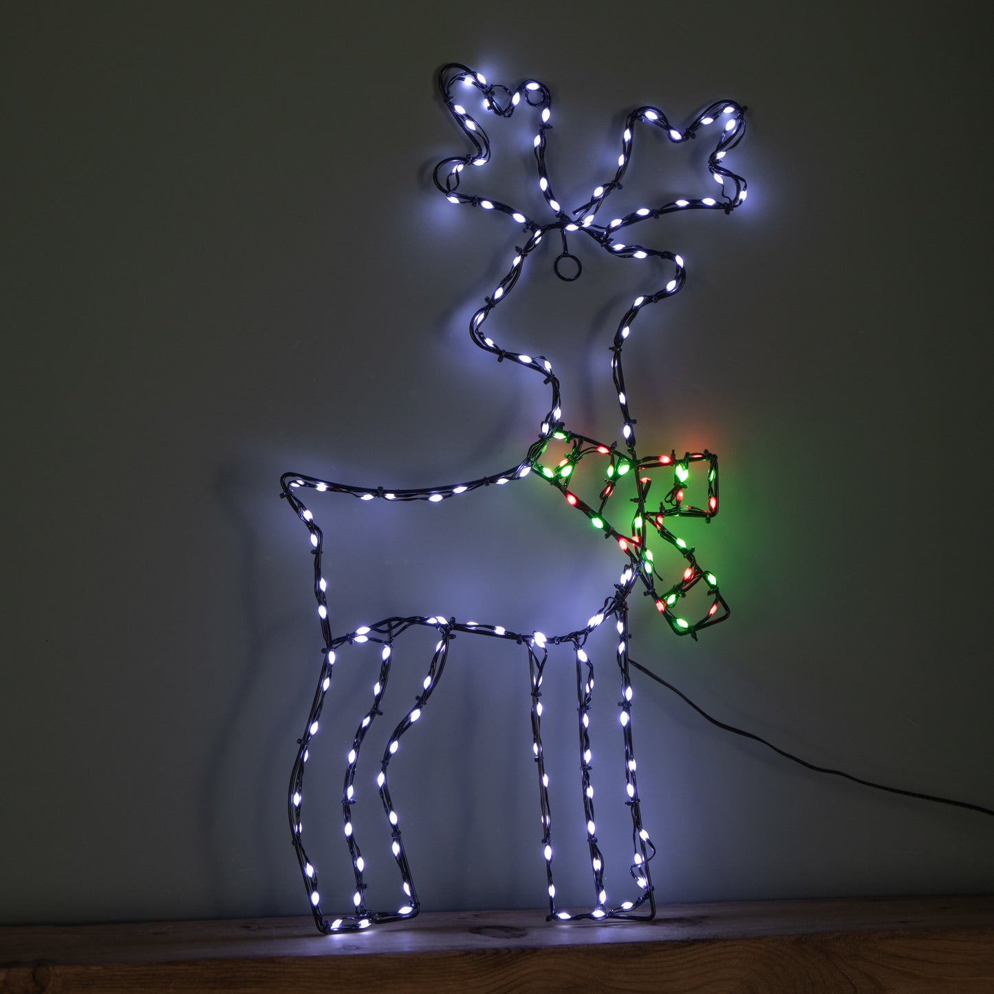 60cm x 33cm Light up FlexiBrights Reindeer Snowman with 164 Multi-Coloured LEDs