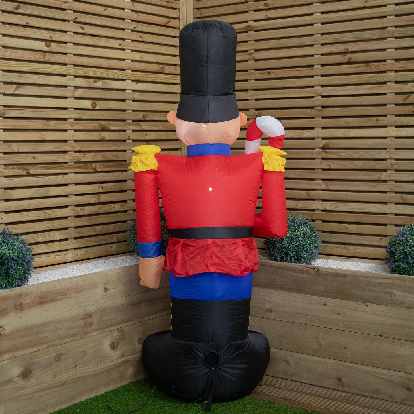 1.8m (6ft) Light up Toy Soldier with Candy Cane Christmas Inflatable Decoration